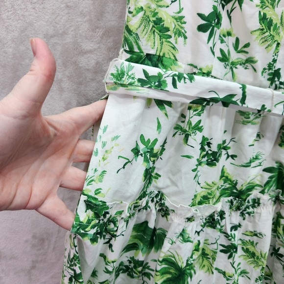 Vince Camuto Midi Dress Womens 6 Floral Print Belted Tiered V Neck Pockets New - Picture 10 of 14